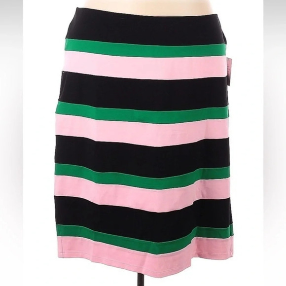 Eloquii Pink Black Green Striped Gorgeous Pencil Skirt Plus Size 28 NWT - Picture 1 of 3